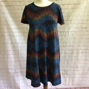 LuLaRoe Carly Short Sleeve Crew Neck High Low Dress - Size XXS